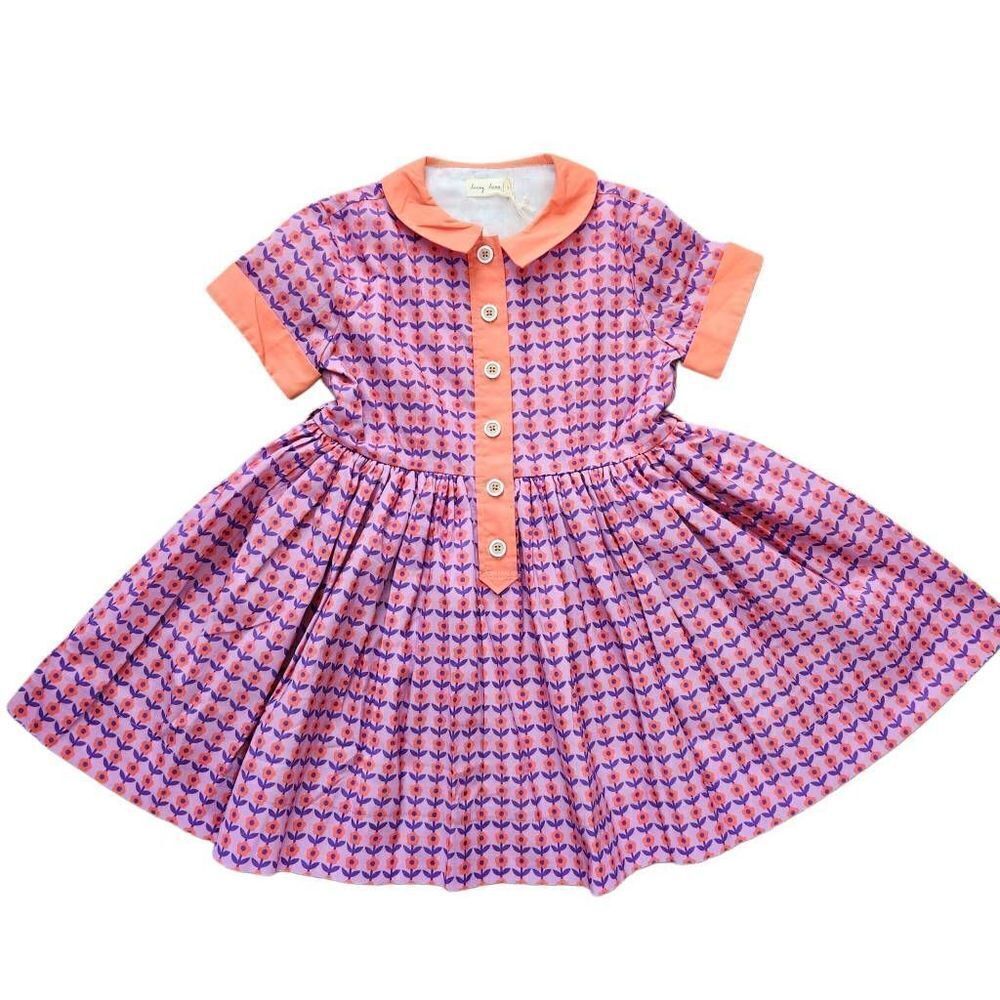 Lacey Lane size 7 hopscotch Peggy Sue dress oranhe purple retro 60s - 70s style